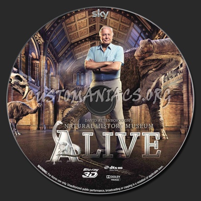 David Attenborough's Natural History Museum Alive 2D & 3D blu-ray label