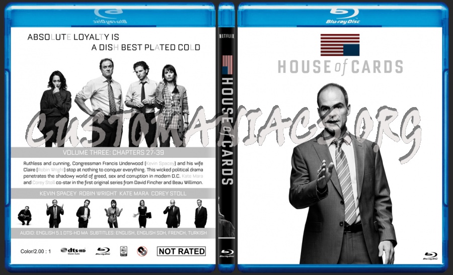 House of Cards (Seasons 1-3) blu-ray cover