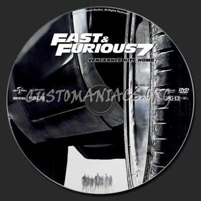 Furious 7 (aka Fast & Furious 7) dvd label