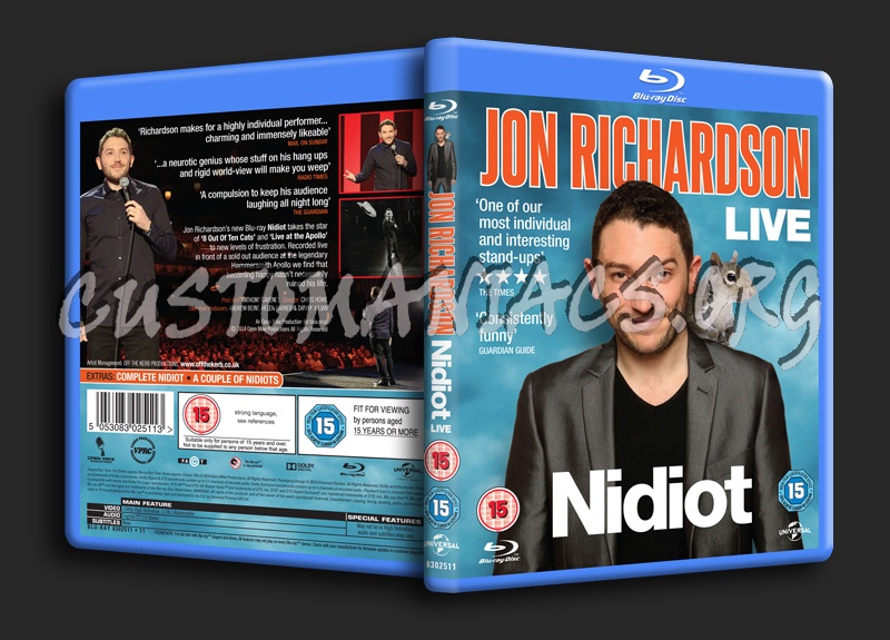 Jon Richardson Nidiot Live blu-ray cover