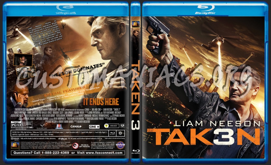 Taken 3 (aka Tak3n) dvd cover