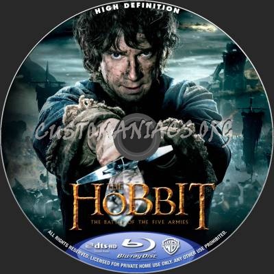 The Hobbit: Battle Of The Five Armies (2D+3D) blu-ray label