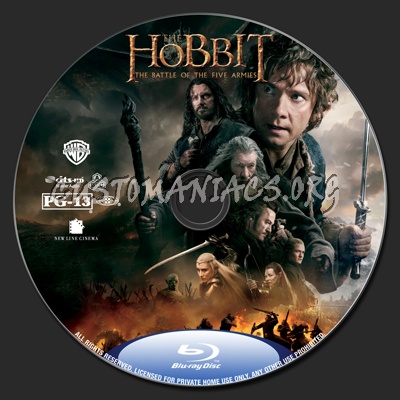 The Hobbit: Battle Of The Five Armies (2D+3D) blu-ray label