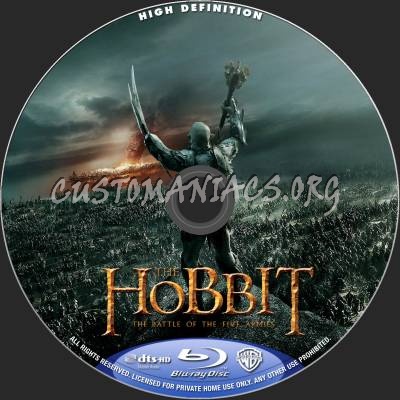 The Hobbit: Battle Of The Five Armies (2D+3D) blu-ray label