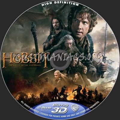 The Hobbit: Battle Of The Five Armies (2D+3D) blu-ray label