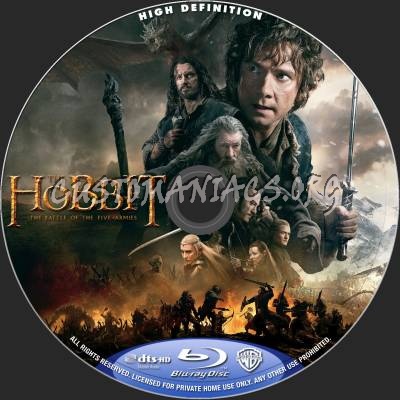 The Hobbit: Battle Of The Five Armies (2D+3D) blu-ray label