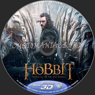 The Hobbit: Battle Of The Five Armies (2D+3D) blu-ray label