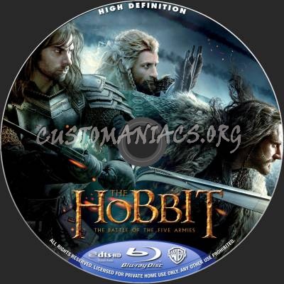 The Hobbit: Battle Of The Five Armies (2D+3D) blu-ray label