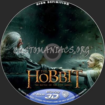 The Hobbit: Battle Of The Five Armies (2D+3D) blu-ray label
