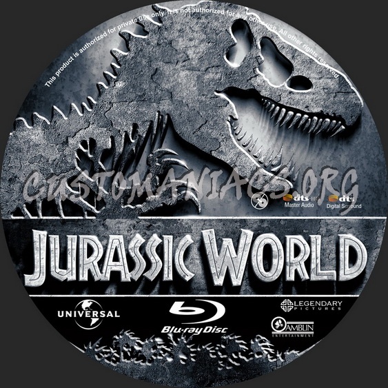 Jurassic World blu-ray label