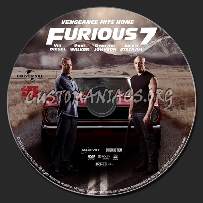 Furious 7 dvd label