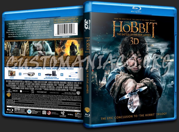 The Hobbit: The Battle of the Five Armies 3D blu-ray cover