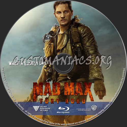 Mad Max Fury Road blu-ray label