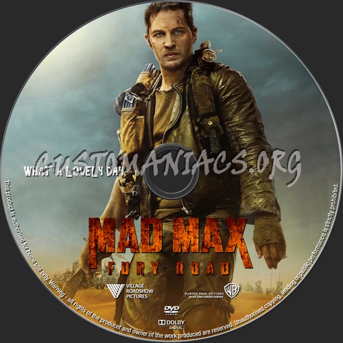 Mad Max Fury Road dvd label