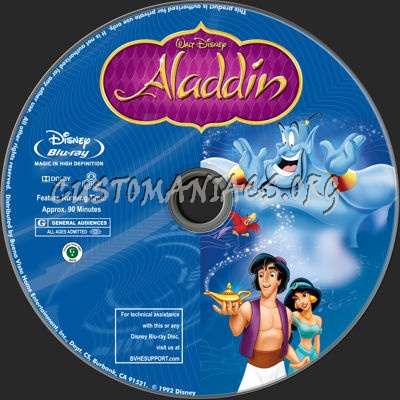 Aladdin (1992) blu-ray label