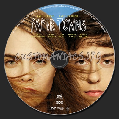 Paper Towns dvd label