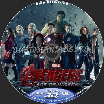 The Avengers - Age Of Ultron (2D+3D) blu-ray label