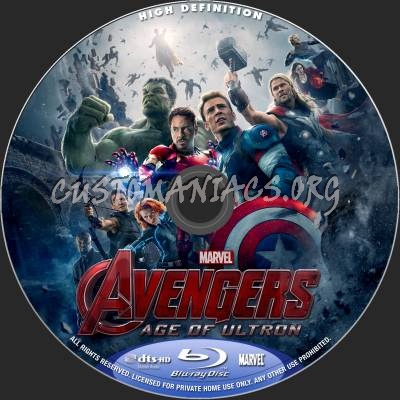 The Avengers - Age Of Ultron (2D+3D) blu-ray label