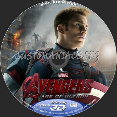 The Avengers - Age Of Ultron (2D+3D) blu-ray label