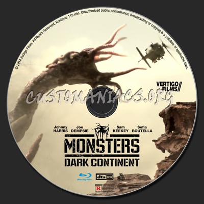 Monsters: Dark Continent blu-ray label