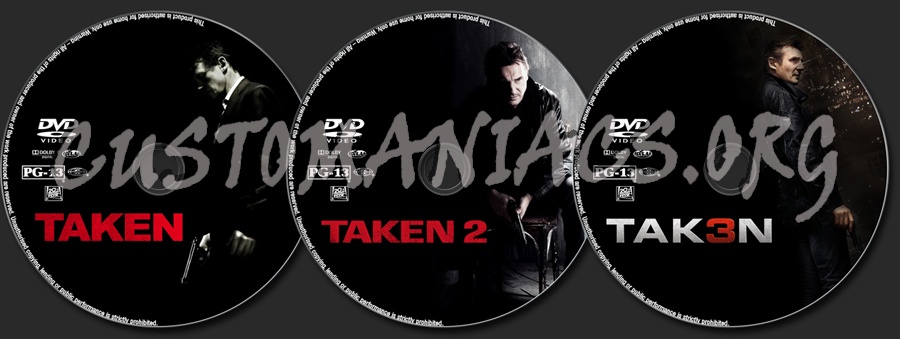 Taken Collection dvd label