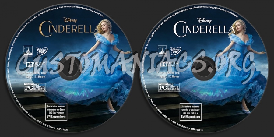 Cinderella (2015) dvd label