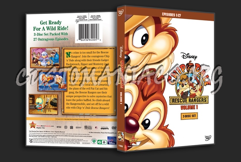 Chip N Dale Rescue Rangers Volume 1 dvd cover - DVD Covers & Labels by  Customaniacs, id: 223585 free download highres dvd cover