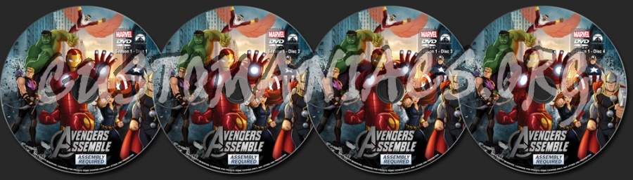 Avengers Assemble Assembly Required Season 1 dvd label