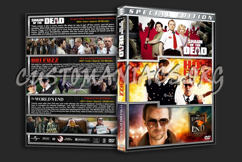 Shaun of the Dead / Hot Fuzz / The World's End Triple dvd cover