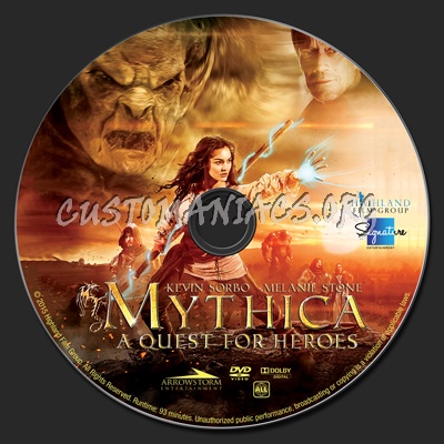 Mythica: A Quest For Heroes dvd label