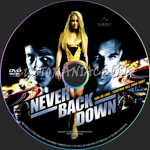 Never Back Down dvd label