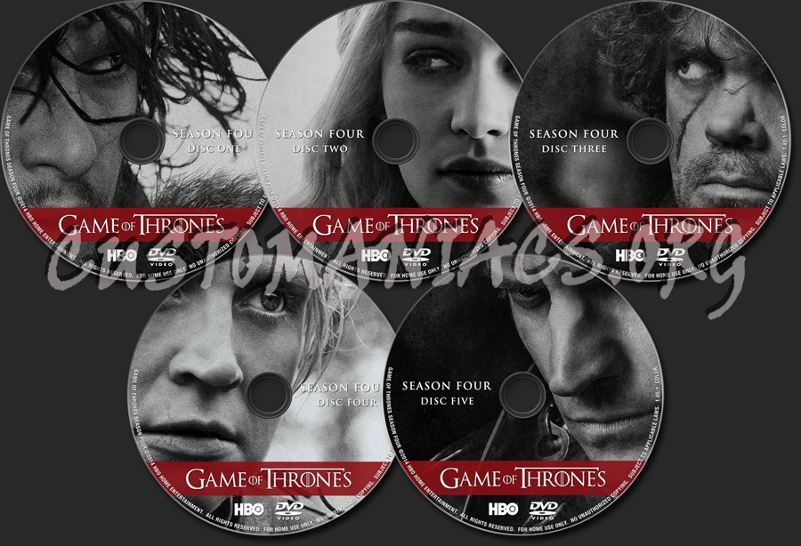 Game of Thrones Season 4 dvd label