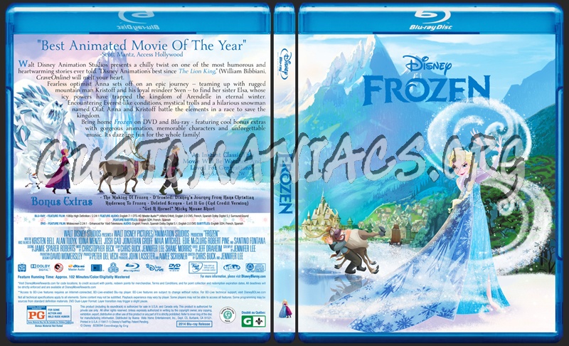 Frozen blu-ray cover