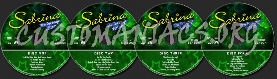 Sabrina The Teenage Witch - The Third Season dvd label