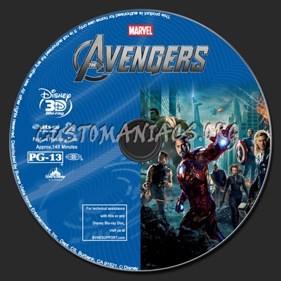 The Avengers (2D+3D) blu-ray label