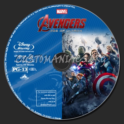 Avengers: Age Of Ultron (2D+3D) blu-ray label