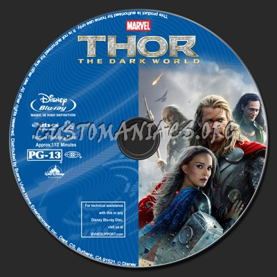 Thor: The Dark World (2D+3D) blu-ray label