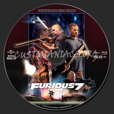 Furious 7 (aka Fast & Furious 7) blu-ray label