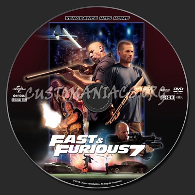 Furious 7 (aka Fast & Furious 7) dvd label