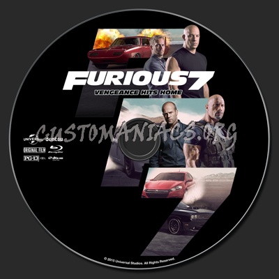 Furious 7 (aka Fast & Furious 7) blu-ray label