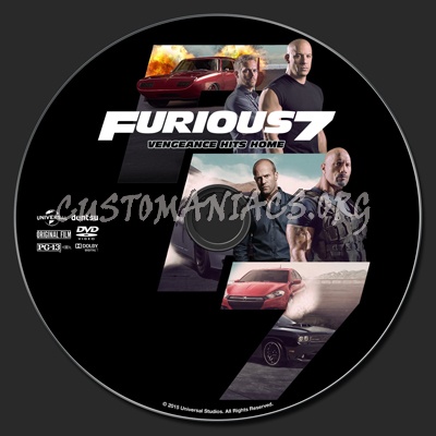 Furious 7 (aka Fast & Furious 7) dvd label