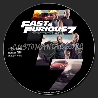 Furious 7 (aka Fast & Furious 7) dvd label