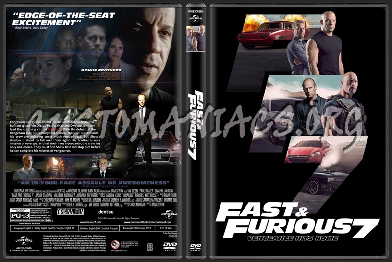 Furious 7 (aka Fast & Furious 7) dvd cover