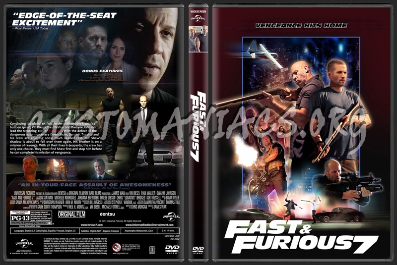 Furious 7 (aka Fast & Furious 7) dvd cover