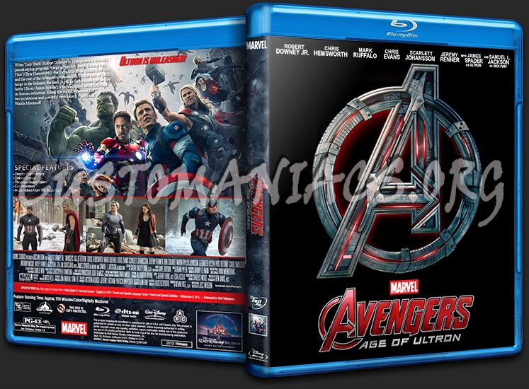 Avengers: Age Of Ultron blu-ray cover