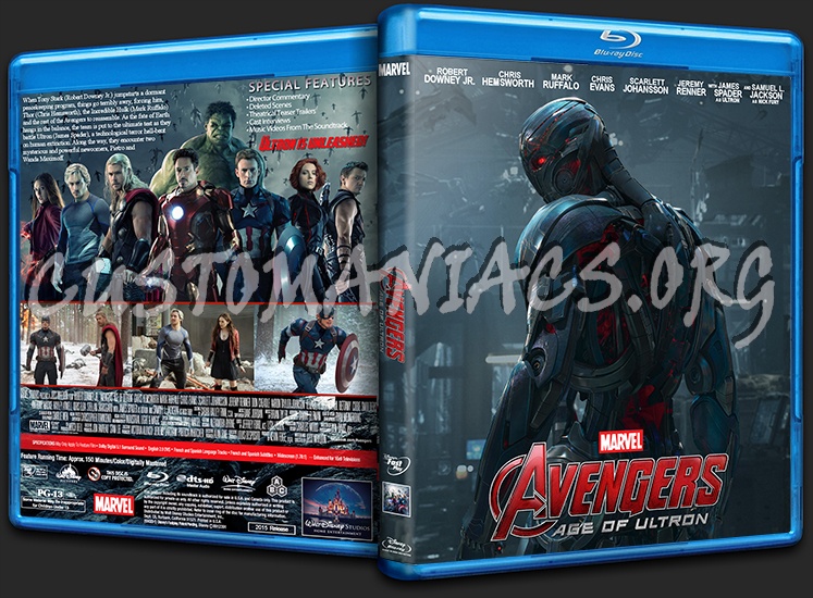 Avengers: Age Of Ultron blu-ray cover