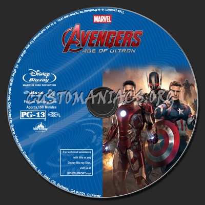 Avengers: Age Of Ultron (2D+3D) blu-ray label