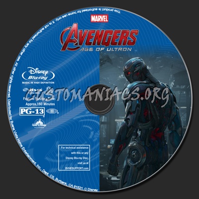 Avengers: Age Of Ultron (2D+3D) blu-ray label