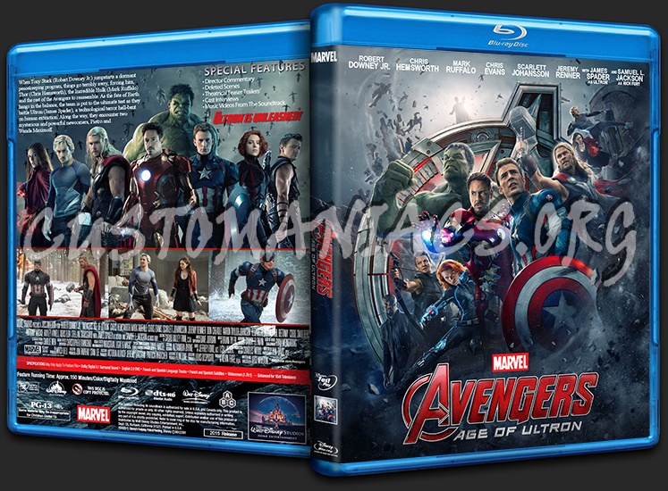 Avengers: Age Of Ultron blu-ray cover