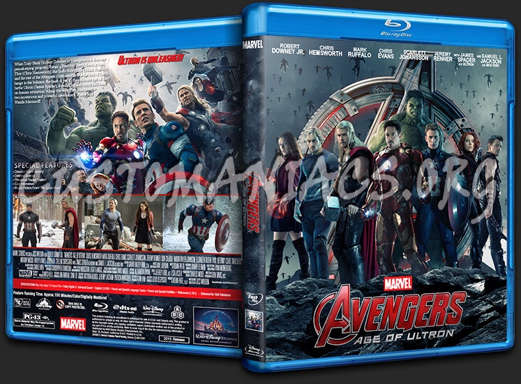 Avengers: Age Of Ultron blu-ray cover